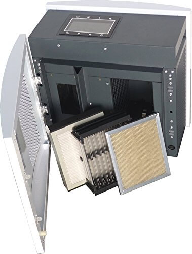 Aktobis Luftreiniger, Luftwäscher, Pollenfilter, Ionisator WDH-H3 *Oberklassegerät* - Metallgehäuse, Touch-Panel, LCD-Display, 4-fach Filtersystem, Luftsensor